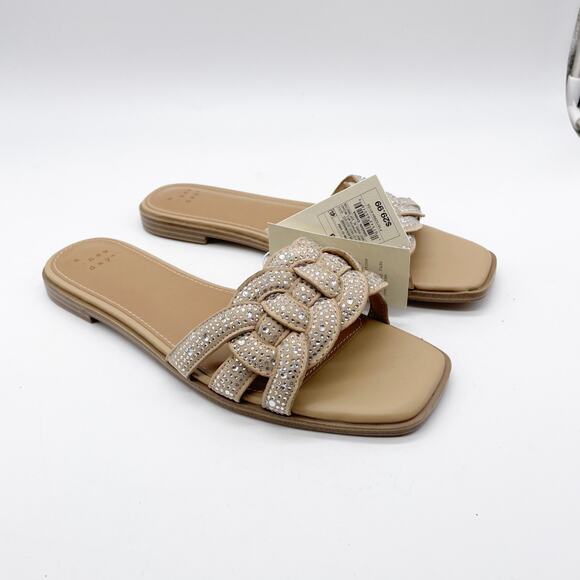A New Day Women's Maggie Rhinestone Slide Sandal Silver Size 8 - Picture 4 of 8